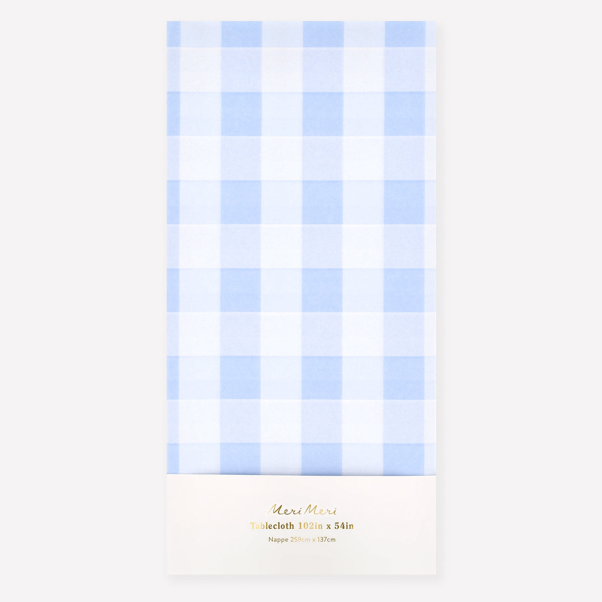 Toalha de Mesa de Papel Gingham Azul Meri Meri