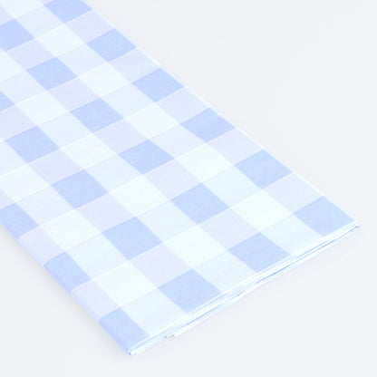 Toalha de Mesa de Papel Gingham Azul detalhe