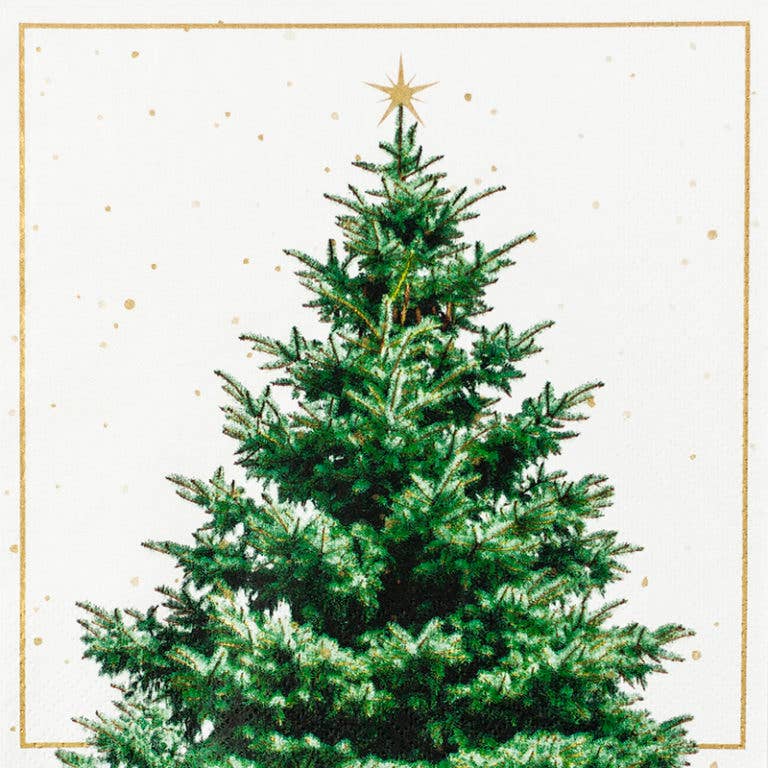 Guardanapo de Natal com árvore verde clássica – 33×33 cm