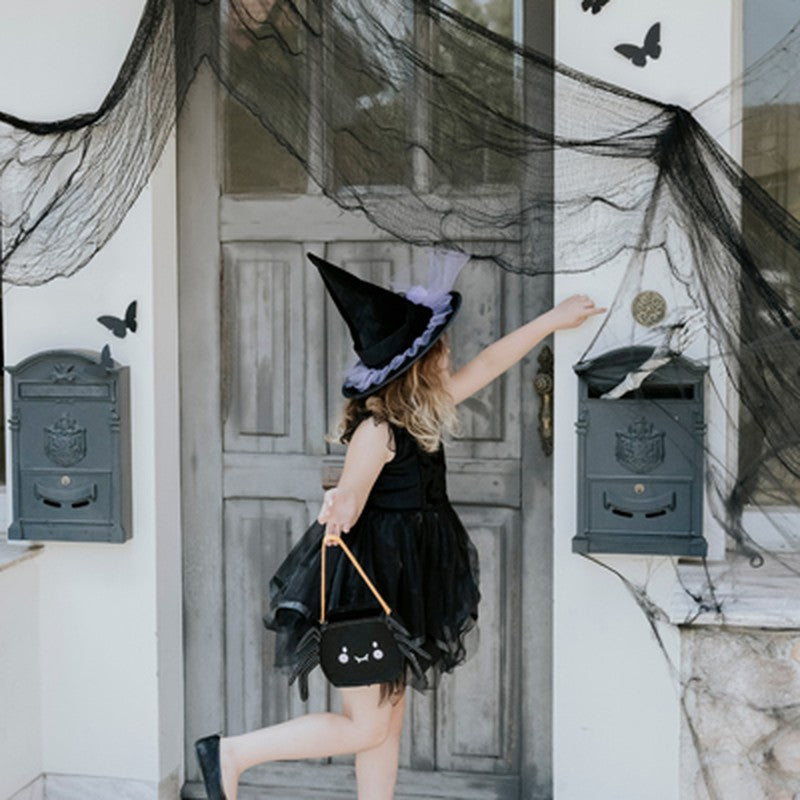 Chapéu de Bruxa com Laço Lilás, decoração de Halloween