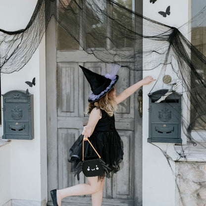 Chapéu de Bruxa com Laço Lilás, decoração de Halloween