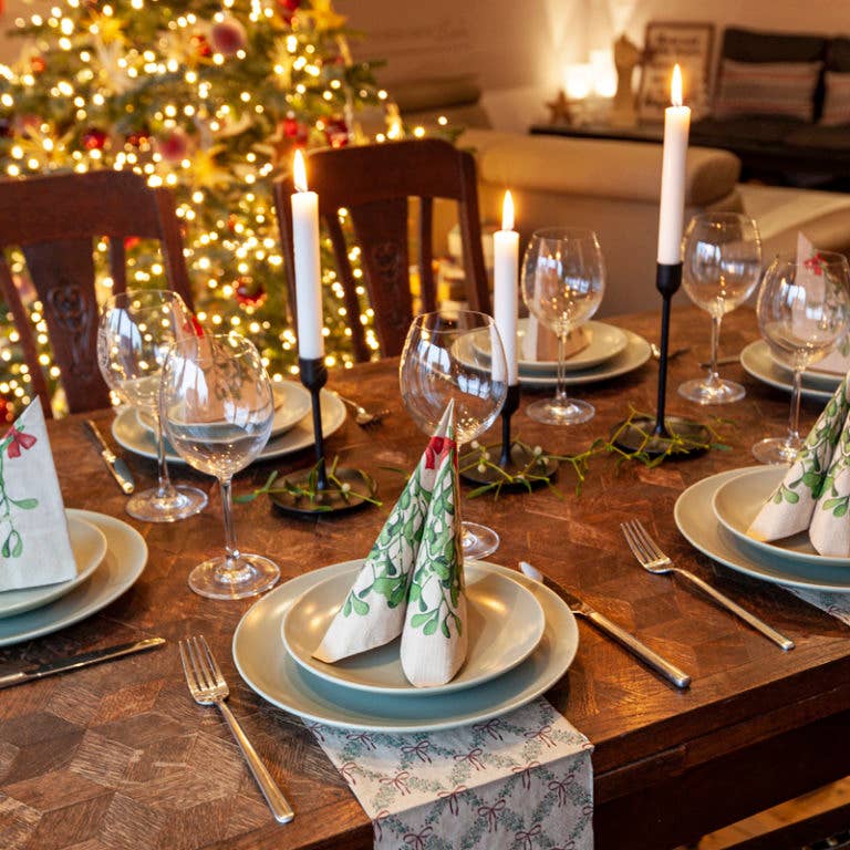 Guardanapos de Natal Laços Vermelhos