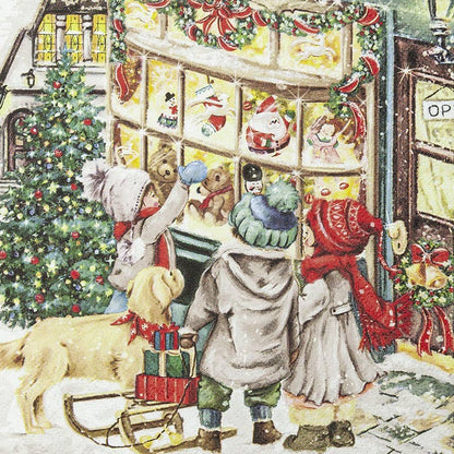 Guardanapos de Natal com loja de brinquedos – 33×33 cm