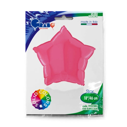 Balão Foil 18'' Estrela Bubble Gum Rosa Grabo