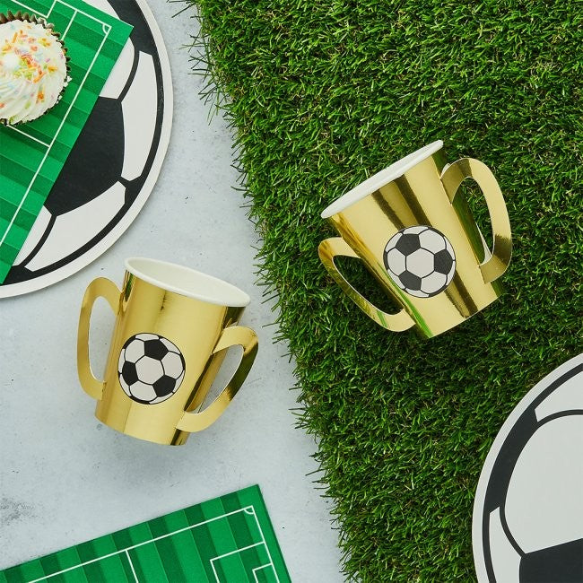 Copos Taça Dourada Futebol (Pack 8), festa de futebol
