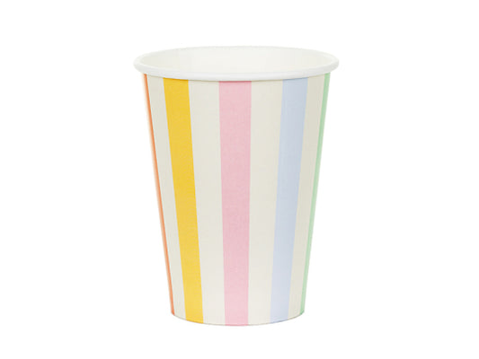 Copos Papel Riscas Coloridas 400ml