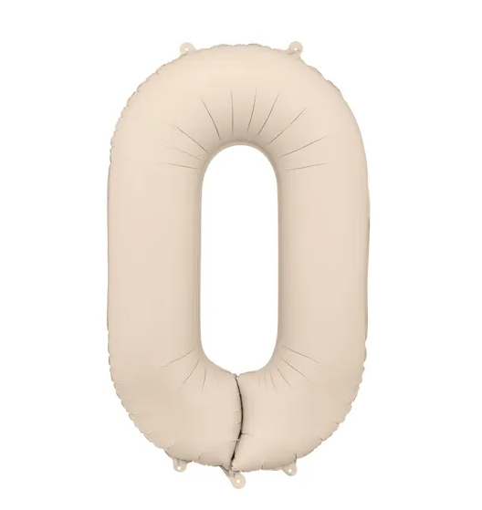 Balões Números Bege Claro