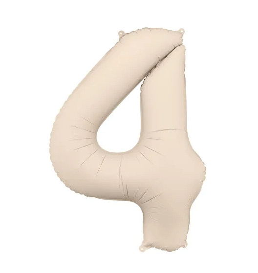 Balões Números Bege Claro