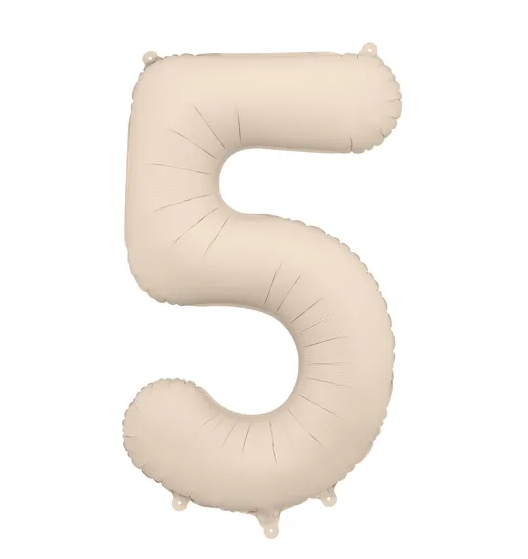 Balões Números Bege Claro