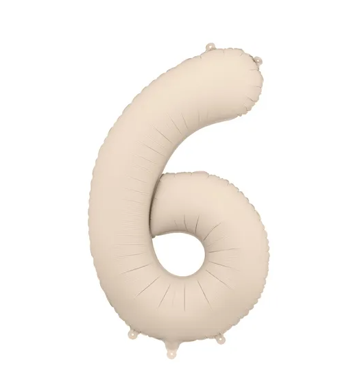 Balões Números Bege Claro