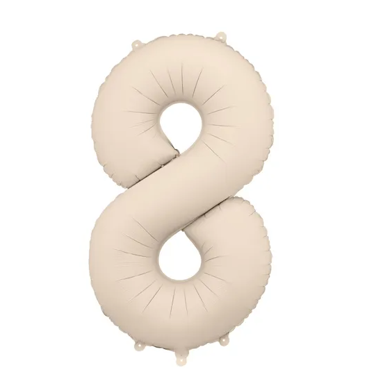 Balões Números Bege Claro