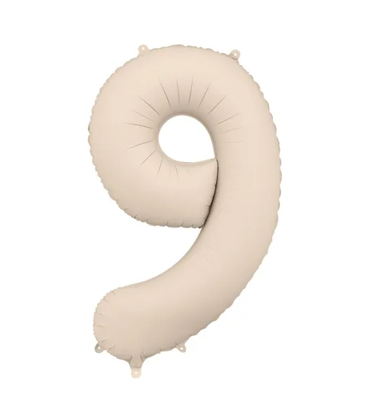 Balões Números Bege Claro