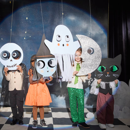 Decorações Gigantes Halloween Bruxa, Fantasma e Lua