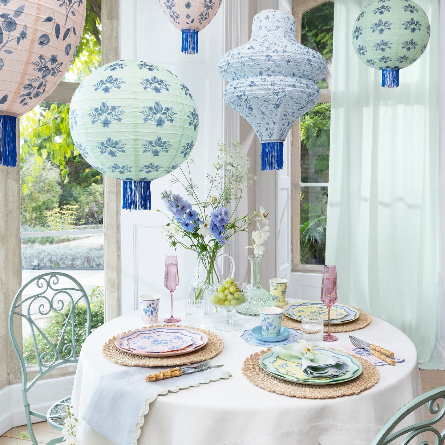 Vintage Botanical Lanterns - detail view
