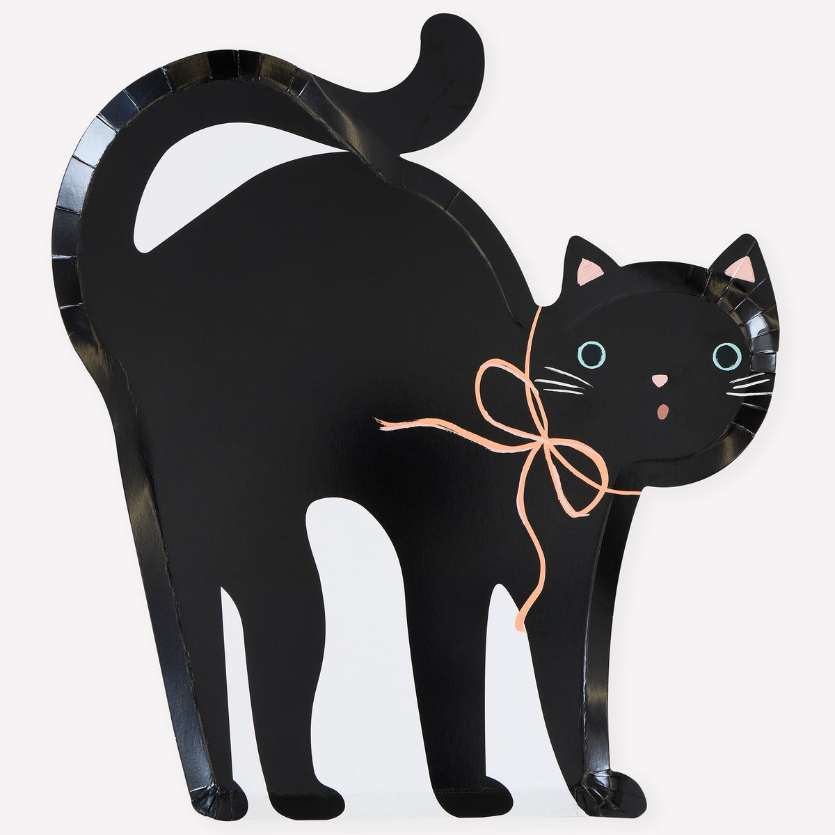 Pratos de Cartão Gato Halloween