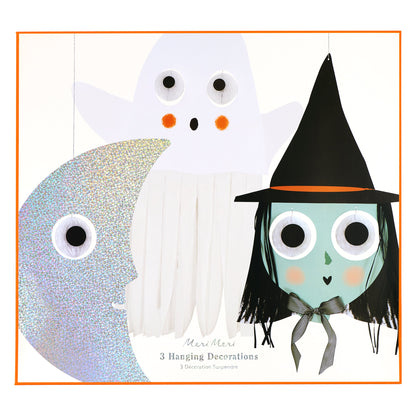 Decorações Gigantes Halloween Bruxa, Fantasma e Lua
