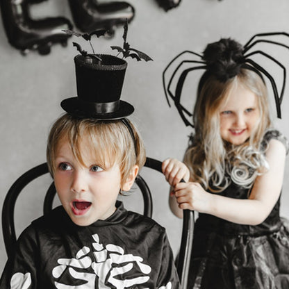 Bandolete Halloween Cartola com Morcegos, decoração de Halloween