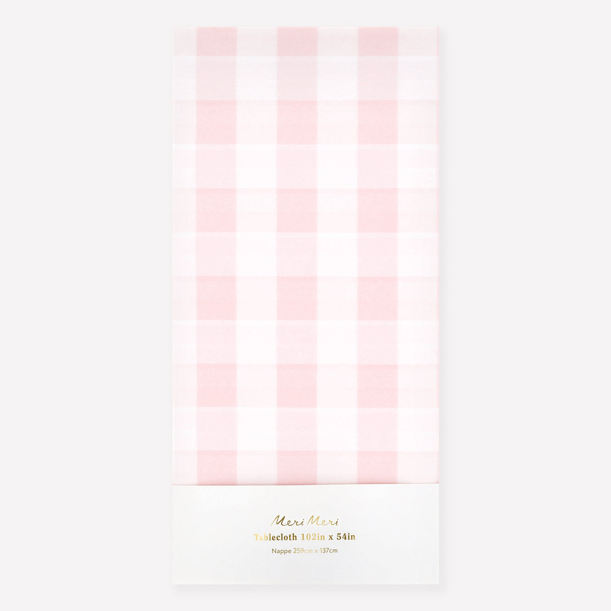 Toalha de Mesa de Papel Gingham Rosa Meri Meri