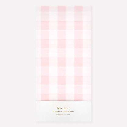 Toalha de Mesa de Papel Gingham Rosa Meri Meri