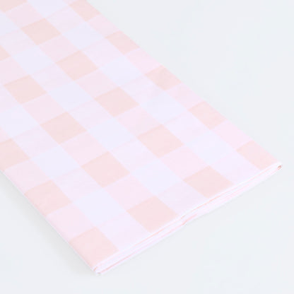 Toalha de Mesa de Papel Gingham Rosa detalhe