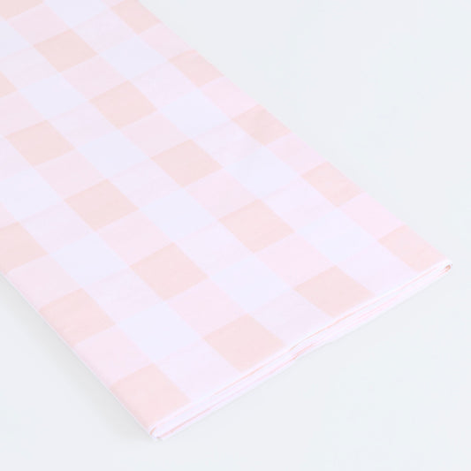 Toalha de Mesa de Papel Gingham Rosa detalhe