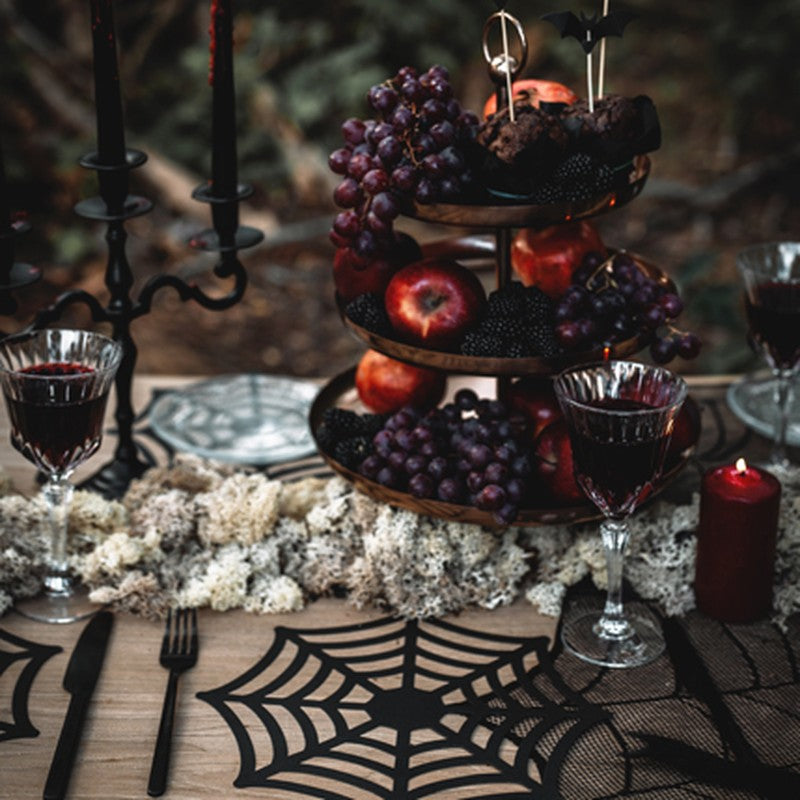 Individuais Teia de Aranha (Pack 4), decoração de Halloween