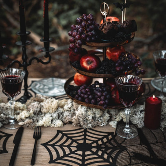 Individuais Teia de Aranha (Pack 4), decoração de Halloween