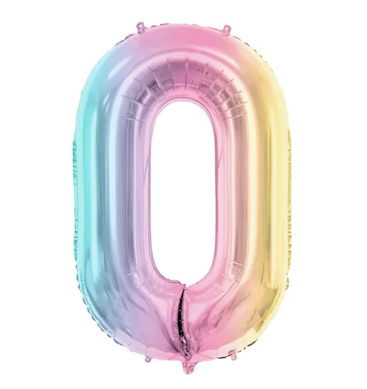 Balões Números Arco-Íris