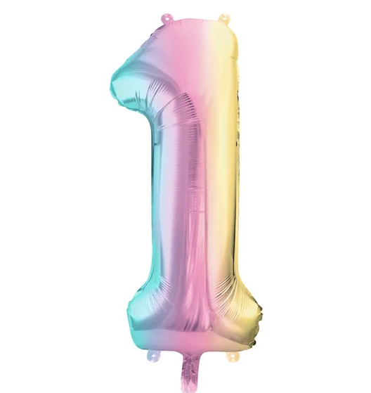 Balões Números Arco-Íris