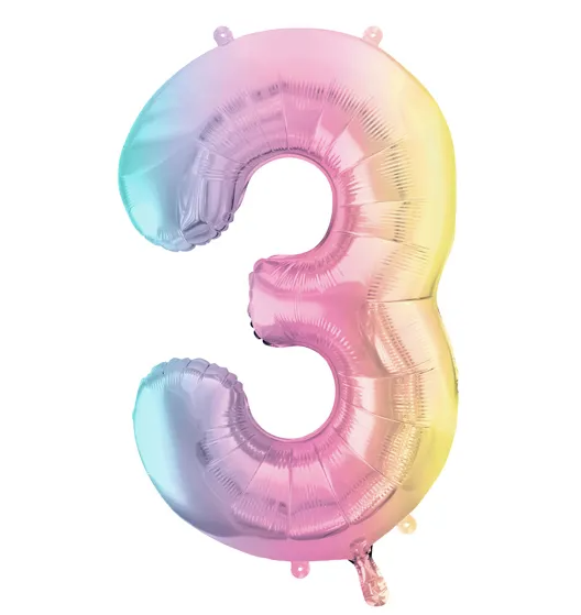 Balões Números Arco-Íris