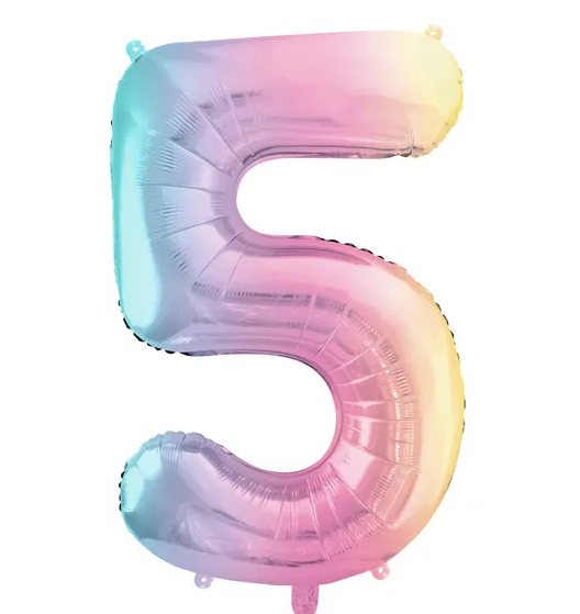 Rainbow Number Balloons