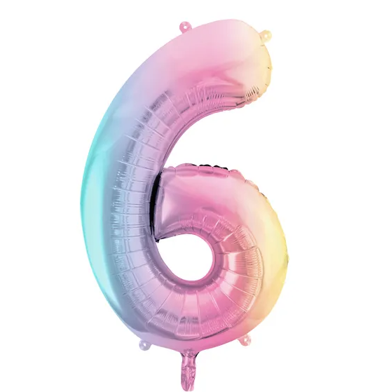 Balões Números Arco-Íris