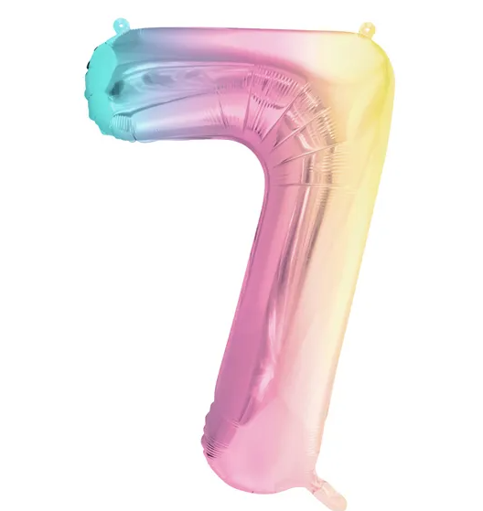 Rainbow Number Balloons