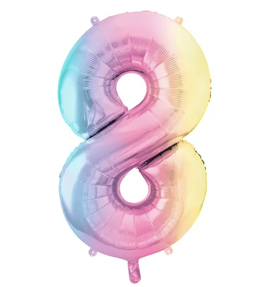 Rainbow Number Balloons