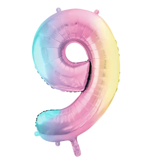Balões Números Arco-Íris