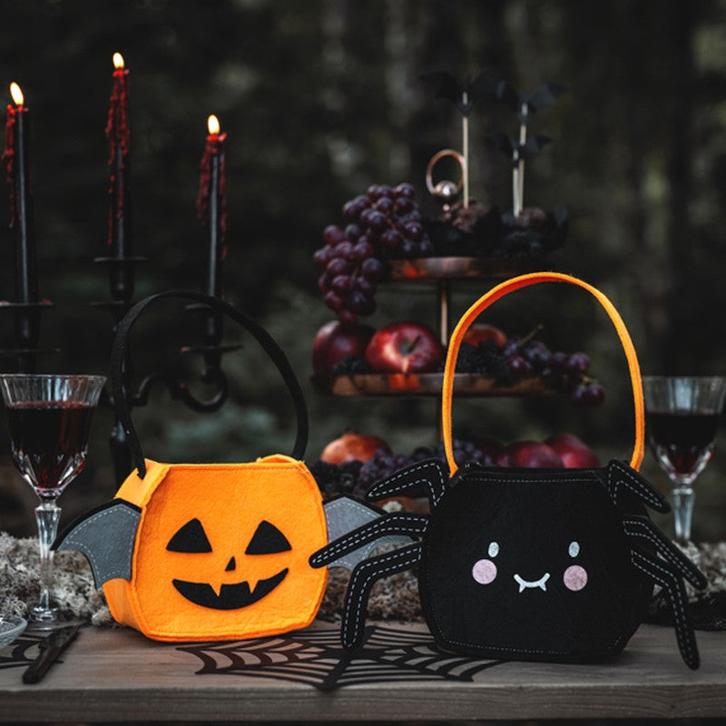 Saco de Doces Abóbora em Feltro, decoração de Halloween