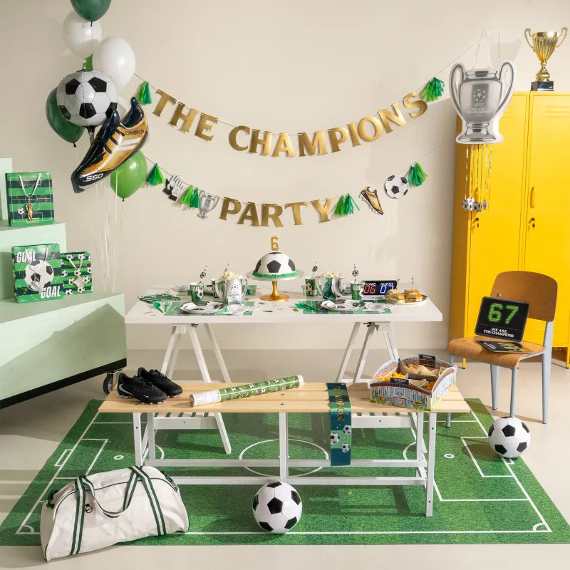 Grinalda The Champions Party Futebol, decoração de festa