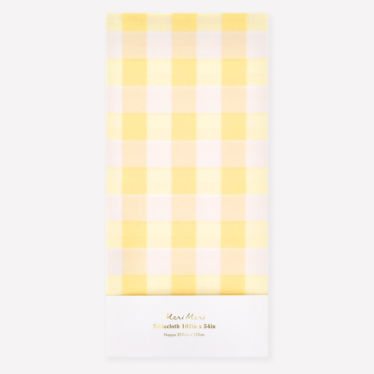 Toalha de Mesa de Papel Gingham Amarela Meri Meri