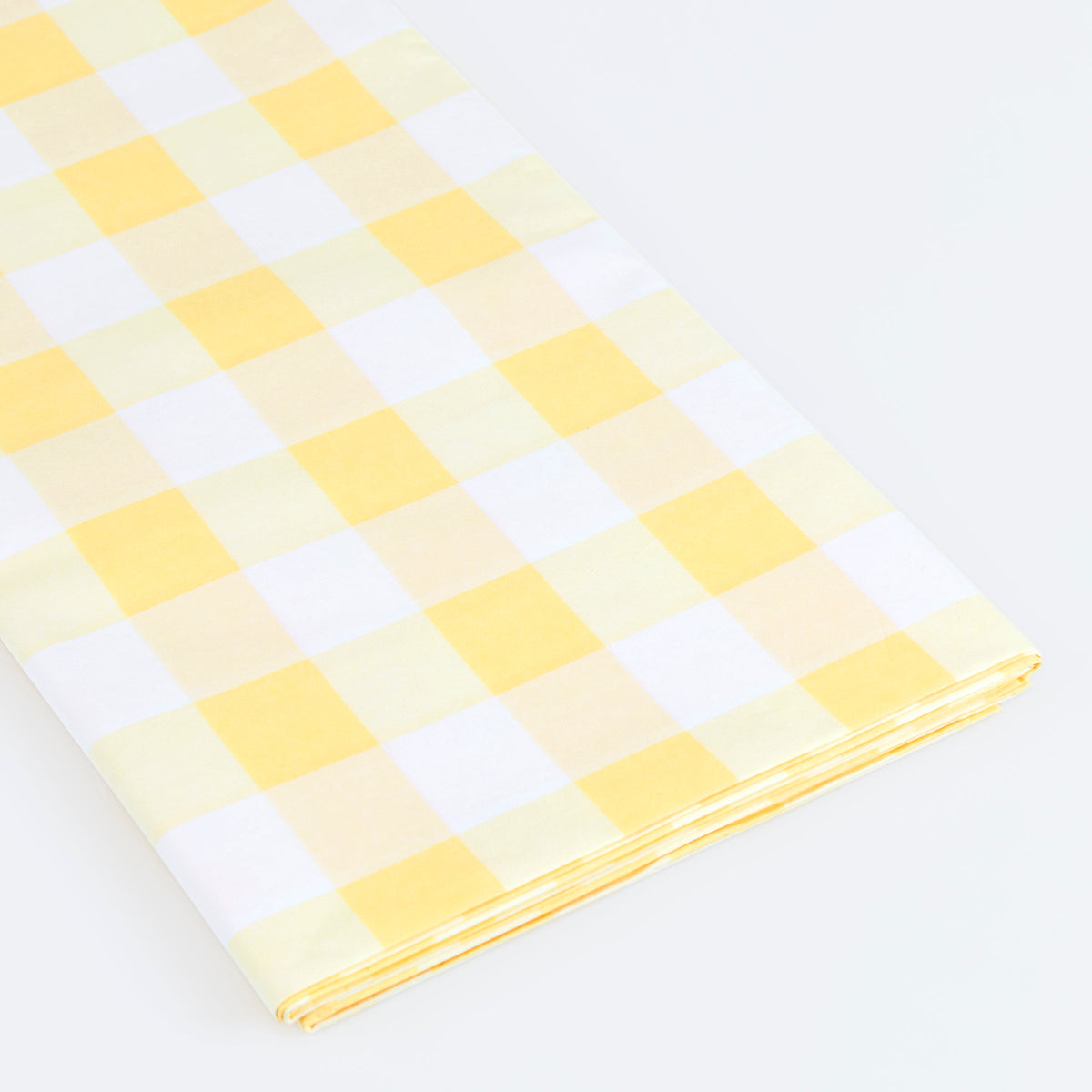 Toalha de Mesa de Papel Gingham Amarela detalhe