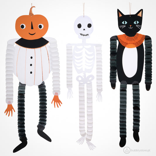 Conjunto de 3 decorações de festa de Halloween para pendurar, com a medida de 1m.