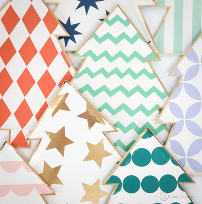 Printed Christmas Tree Plates