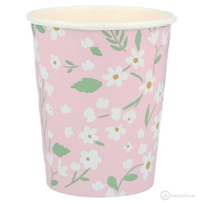 Copos com estampa de flores em 4 cores diferentes, com a capacidade de 256ml.
Cada embalagem contém 12 unidades.