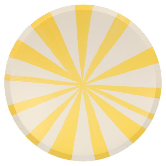 Large Plates Yellow Stripes