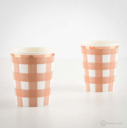 Orange Check Cups
