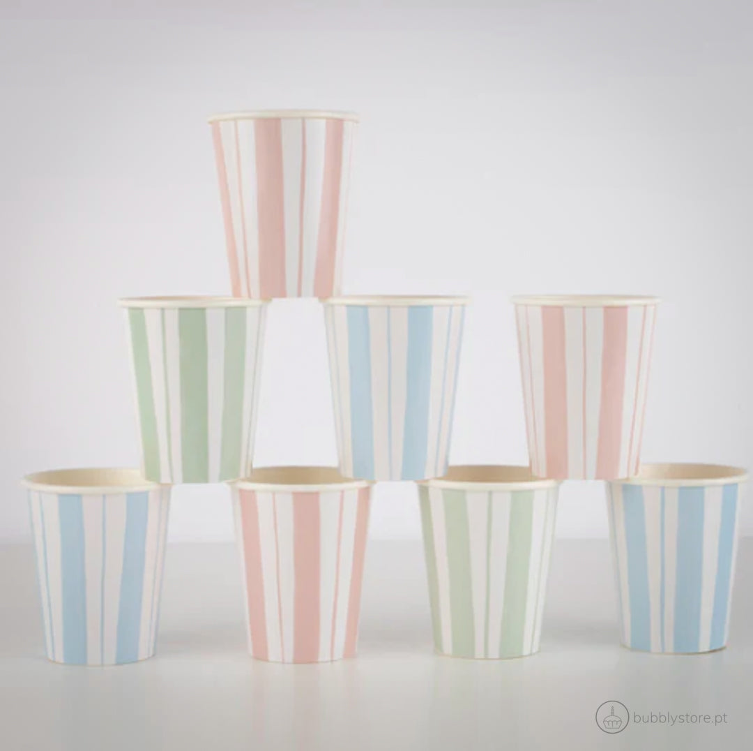 Pastel Stripes Cups