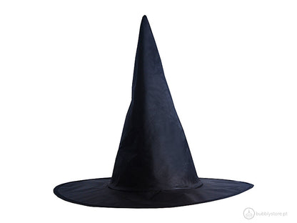 Chapéu de Bruxa, com diâmetro de 19cm, aba de 38 cm e altura de 35 cm.
Cada embalagem contém 1 unidade.