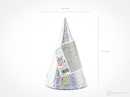 Silver Holographic Party Hats