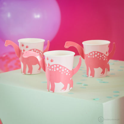 Tazas de dinosaurios rosas