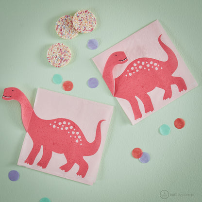 Servilletas de dinosaurios rosas