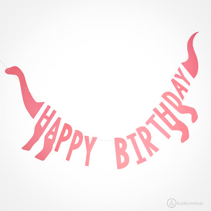 Grinalda dinossauro para decoração de festa de aniversário do tema dinossauros para menina em tons rosa..
Cada embalagem contém 1 banner com a medida de 1,4cm.